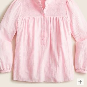 J.CREW  LOBG SLEEVE SOFT GAUZE GARDEN TOP in Pink ORCHID size small